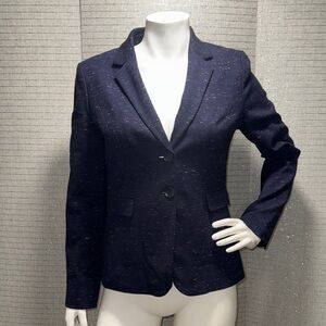 Classiques Entier Dark Blue Textured Blazer